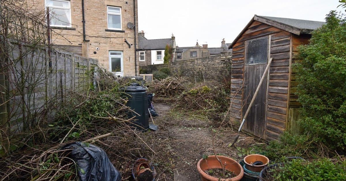 Garden clearance before items are removed and recycled responsibly