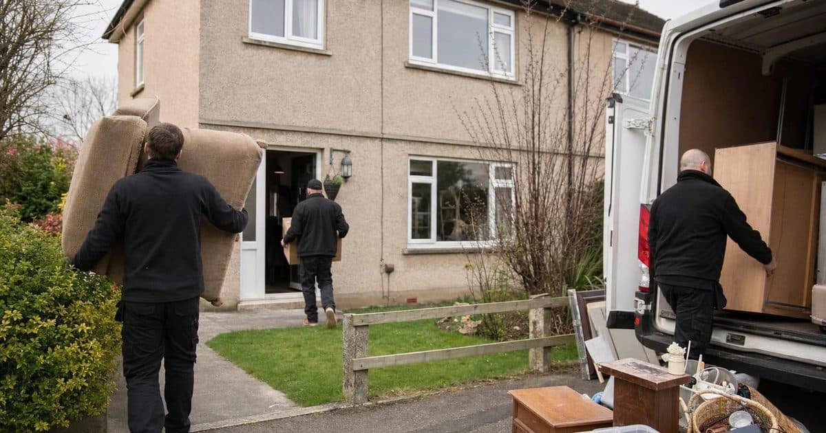 Lancaster House Clearance team loading furniture during a house clearance